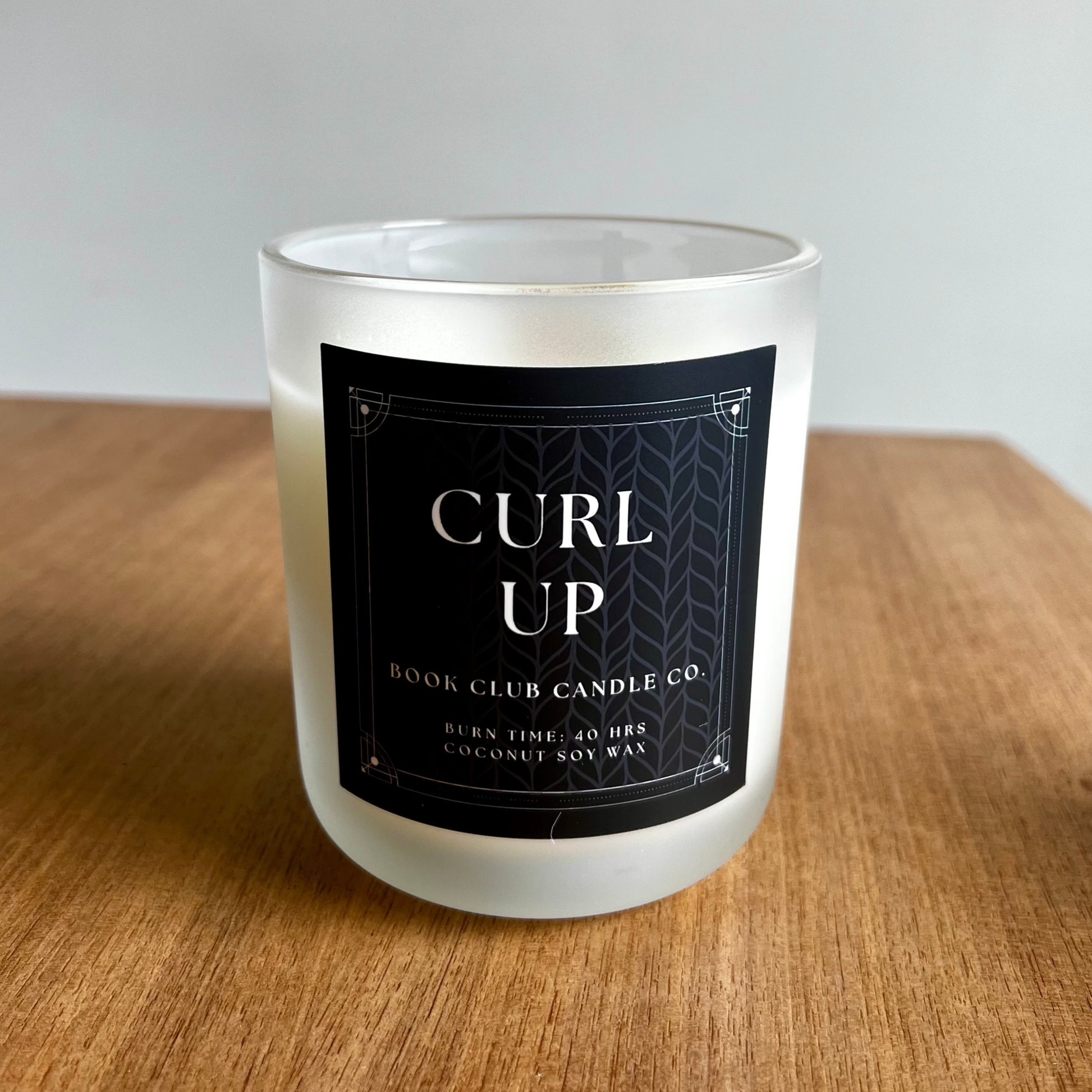 Book themed candle Curl up