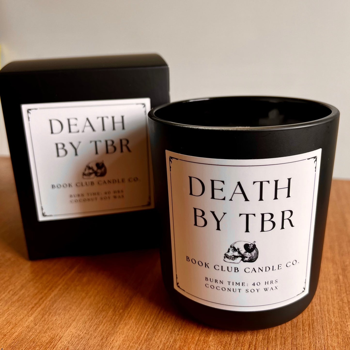 soy candle - Death by TBR (to be read)